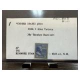 1938 #830 30C THEODORE ROOSEVELT STAMP