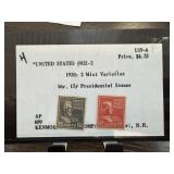 1938 #821 823 16C 17C PRESIDENTIAL ISSUES