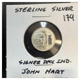 FRANKLIN MINT STERLING SILVER COIN JOHN HART
