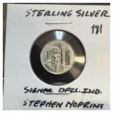FRANKLIN MINT STERLING SILVER COIN STEPHEN HOPKINS