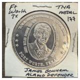 FT WORTH TX TNA MEDAL JAMES BONHAM ALAMO DEFENDER