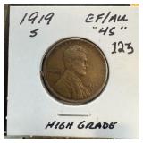 1919-S WHEAT PENNY CENT BETTER GRADE