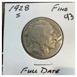 1928-S BUFFALO NICKEL FULL DATE