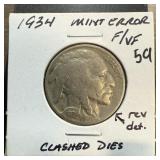 1934 BUFFALO NICKEL CLASHED DIES