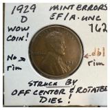 1929-D WHEAT PENNY CENT MULTIPLE ERRORS