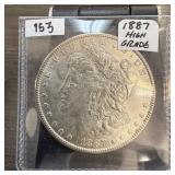 1887 MORGAN SILVER DOLLAR HIGH GRADE