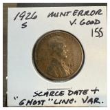 1926-S WHEAT PENNY CENT SCARCE DATE MINT ERROR