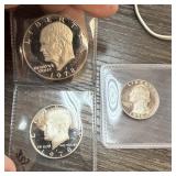 1978 PROOF 3 COIN SET IKE / HALF DOLLAR / QUARTER