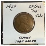 1920-S WHEAT PENNY CENT SCARCE BETTER GRADE