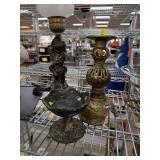 2PC IRON CANDLE HOLDERS