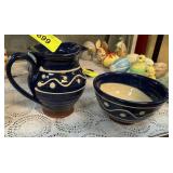 ST FAGANS POTTERY PITCHER & BOWL