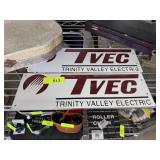 2PC METAL TVEC TRINITY VALLEY ELECTRIC METAL SIGN