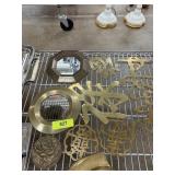 LOT OF MIXED BRASS ITEMS CHINESE CHARACTERS +
