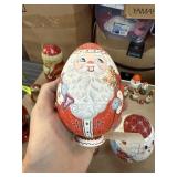 RUSSIAN EGG SHAPED SANTA CLAUS W CONTENTS