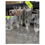 4PC STOLZLE GERMAN CRYSTAL CHAMPAGNE FLUTES