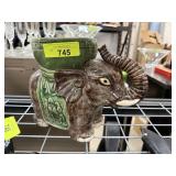 MAJOLICA TRUNK UP ELEPHANT PLANTER