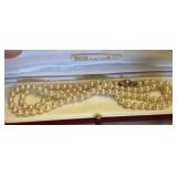 STERLING SILVER METALL FAUX PEARL NECKLACE