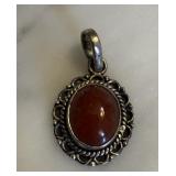 STERLING SILVER CABOCHON PENDANT