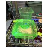 2PC VINTAGE URANIUM GLASS FRIDGE BOXES NOTE