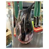 LARGE MURANO ART GLAS STYLE VASE HEAVY