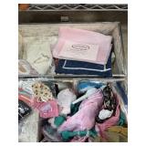 SMALL DOLL TRUNK W MANY DOLL OUTFITS CLOTHES