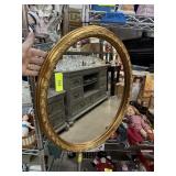 VINTAGE GOLD TONE OVAL WALL MIRROR