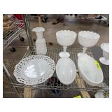 6PC MILK GLASS LOT