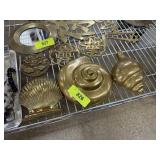 3PC LARGE BRASS SEASHELLS / BOOKEND