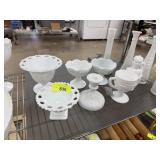 LARGE LOT OF MIXED MILK GLASS