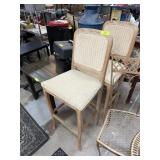 2PC NICE WOOD & UPHOLSTERED BARSTOOLS