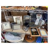 CONTENTS OF SHELVES LOT OF FRAMES / DECOR