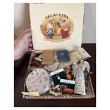 VINTAGE CIGAR BOX W CONTENTS