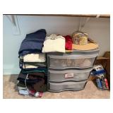LOT OF MISC CLOTHES / STORAGE DISNEY SUN HAT