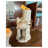 VINTAGE FITZ & FLOYD CRANE POTTERY VASE