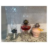 3PC VINTAGE OIL LAMPS
