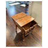 VINTAGE DOUGHBOX SIDE TABLE W MAGAZINE RACK