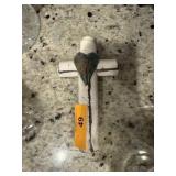 HANDMADE POTTERY CROSS SIGNED EJM