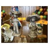 PAIR OF HUDSON PEWTER FIGURINES