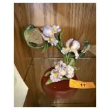 LARGE PORCELAIN HUMMINGBIRD FIGURE INTACT