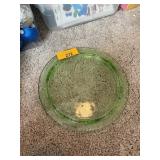URANIUM GLASS VASELINE CAKE PLATTER
