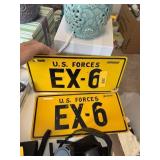 VINTAGE US FORCES EX-6 LICENSE PLATES
