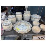 LOT OF SPONGEWARE CANISTERS / BOWLS / TRAY+