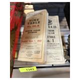 2PC 1950S RAILROAD TIME TABLES SCHEDULES