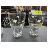 2PC EAMON GLASS SHAMROCKS LARGE WATER GOBLETS