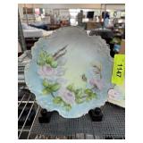 2PC VINTAGE HAND PAINTED CHINA PLATES / DECOR BOX