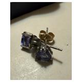 14K WHITE GOLD TANZANITE EARRINGS