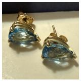 14K GOLD TOPAZ EARRINGS