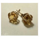 14K GOLD CITRINE EARRINGS