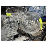 2PC ROGASKA CRYSTAL ROSE BOWL / VASE