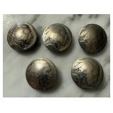 5PC BUFFALO NICKEL BUTTON COVERS